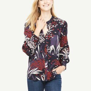 Midnight Blue Cherry Blossom Design Blouse